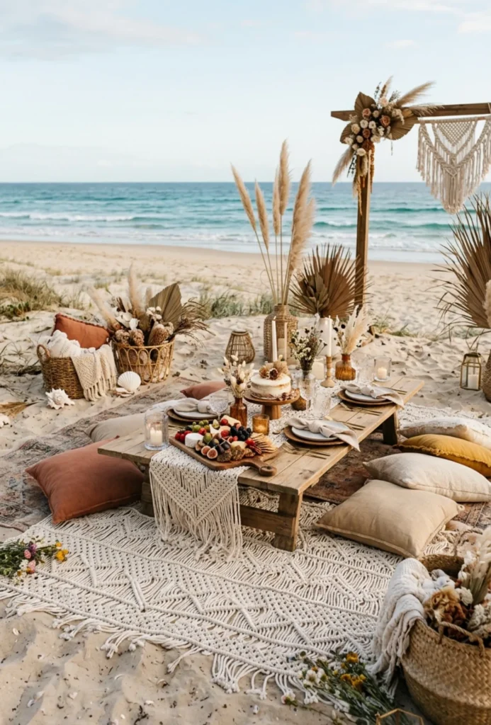 Boho Beach Picnic Aesthetic