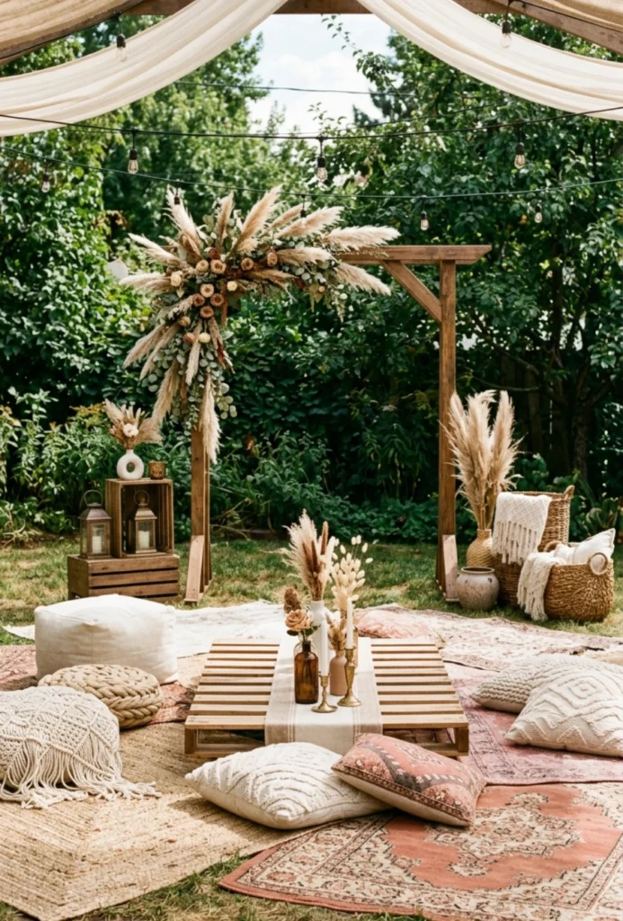 Boho Chic Backyard Lounge Setup