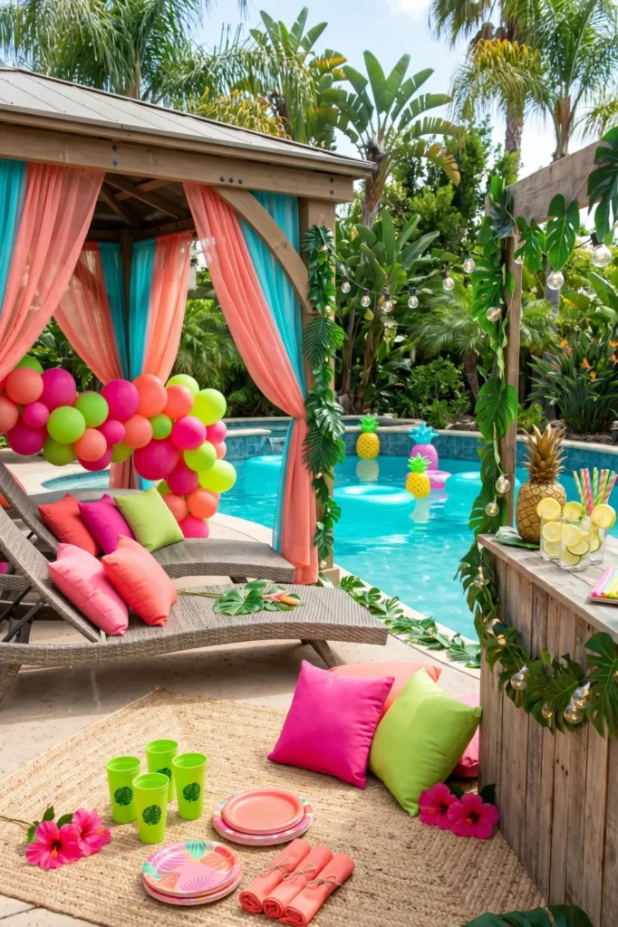 Bright Tropical Color Splash Party