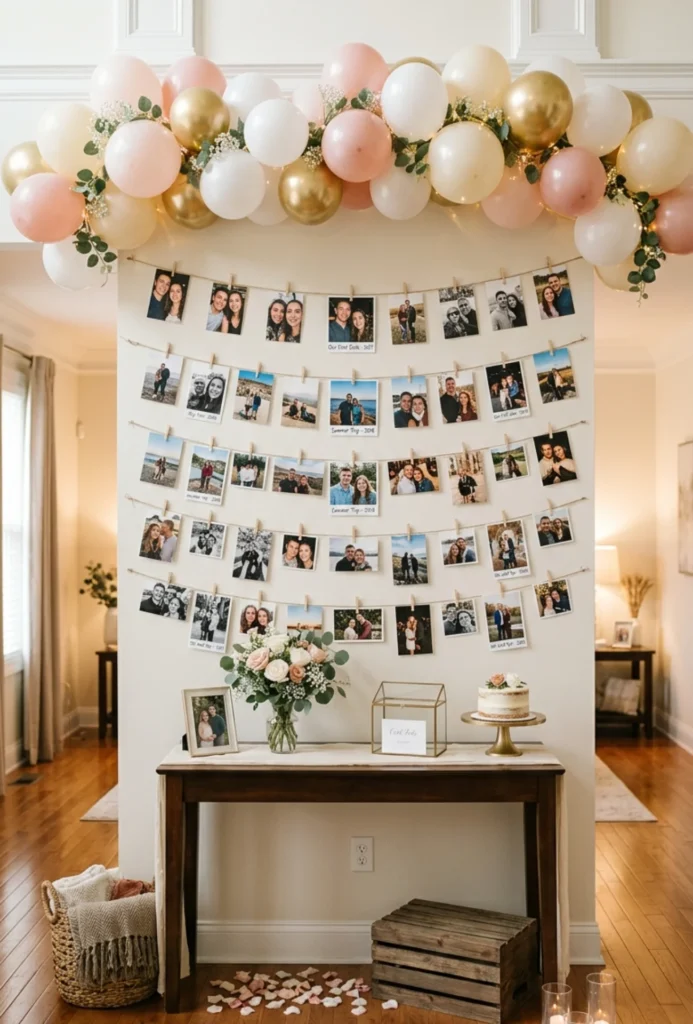 Budget "Love Story Timeline" Photo Wall Setup
