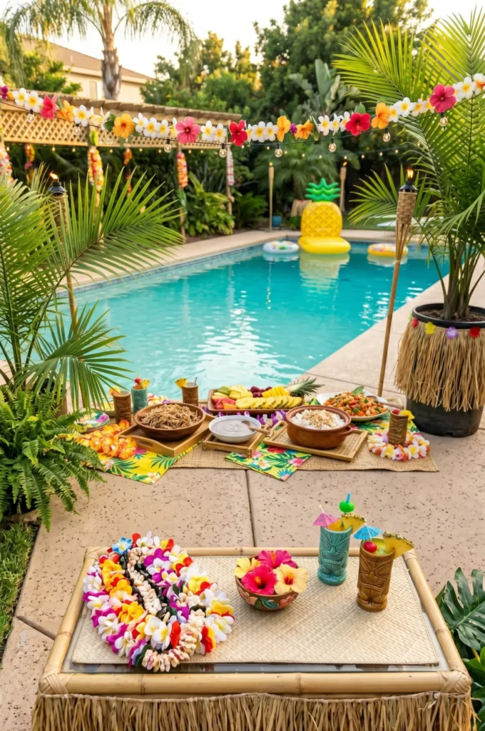 Classic Hawaiian Luau Pool Party
