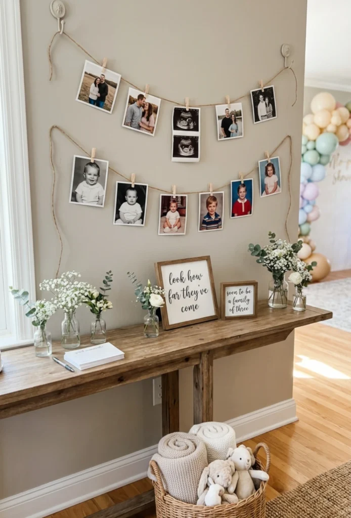 Clothespin Photo Memory String Display