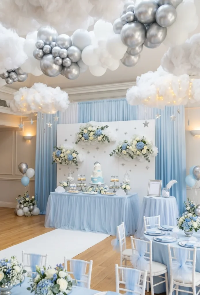 Cloud Baby Shower Soft Blue Skies