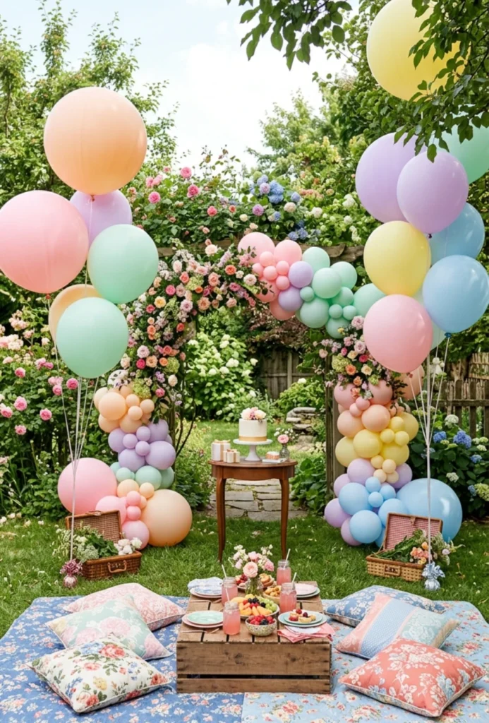 Colorful Balloon Picnic Celebration Theme