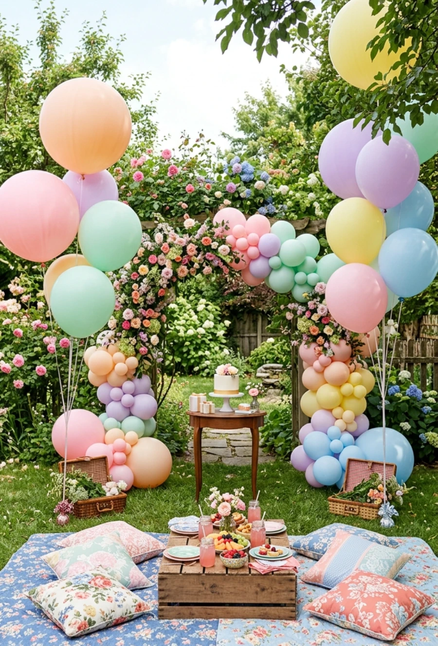 Colorful Balloon Picnic Celebration Theme
