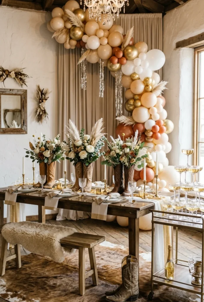 Cowboy Boots and Champagne Theme