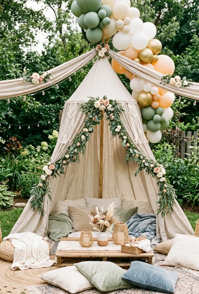 Cozy Tent or Canopy Lounge Setup