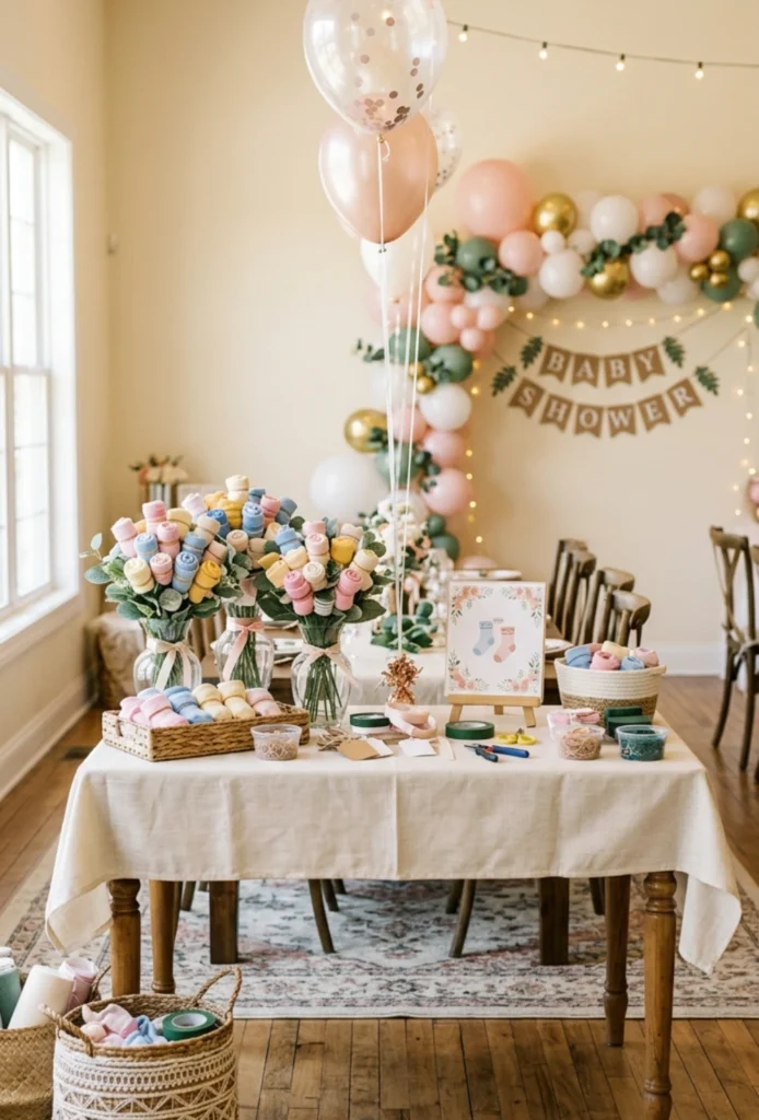 DIY Baby Sock Bouquet Activity