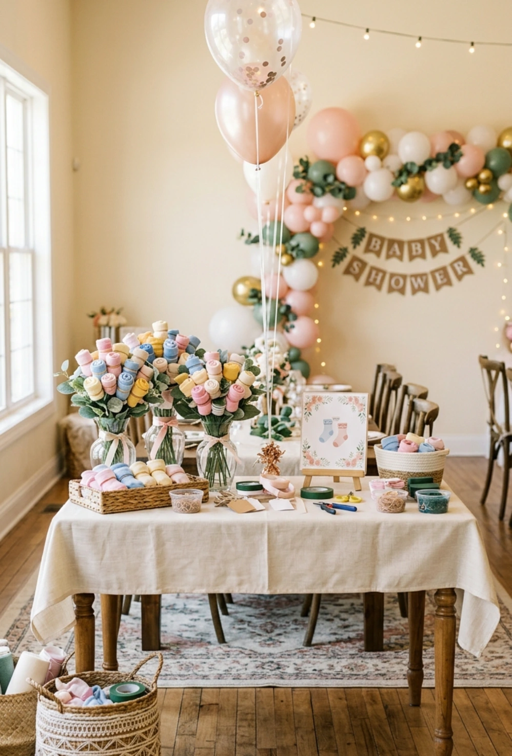 DIY Baby Sock Bouquet Activity