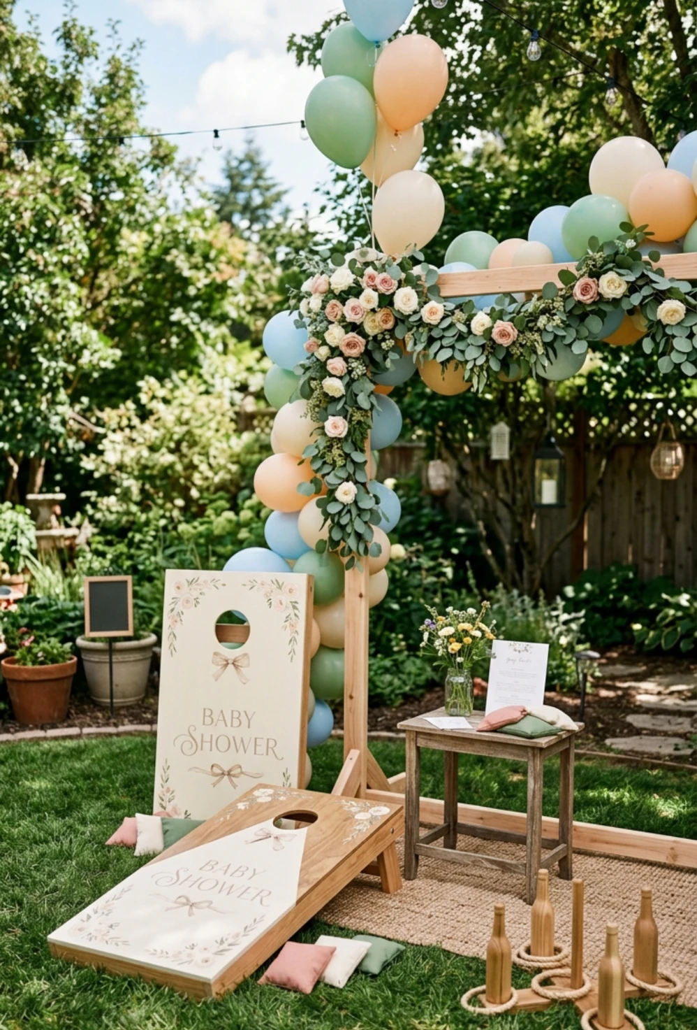 DIY Backyard Game Station (Cornhole, Ring Toss)