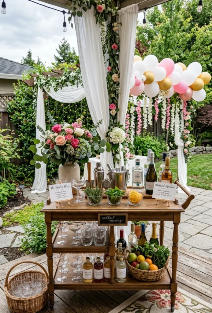 DIY Cocktail Mixing Backyard Bar