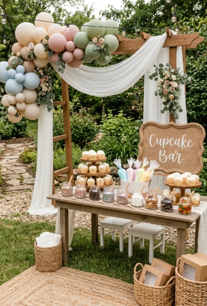 DIY Cupcake Decorating Outdoor Station