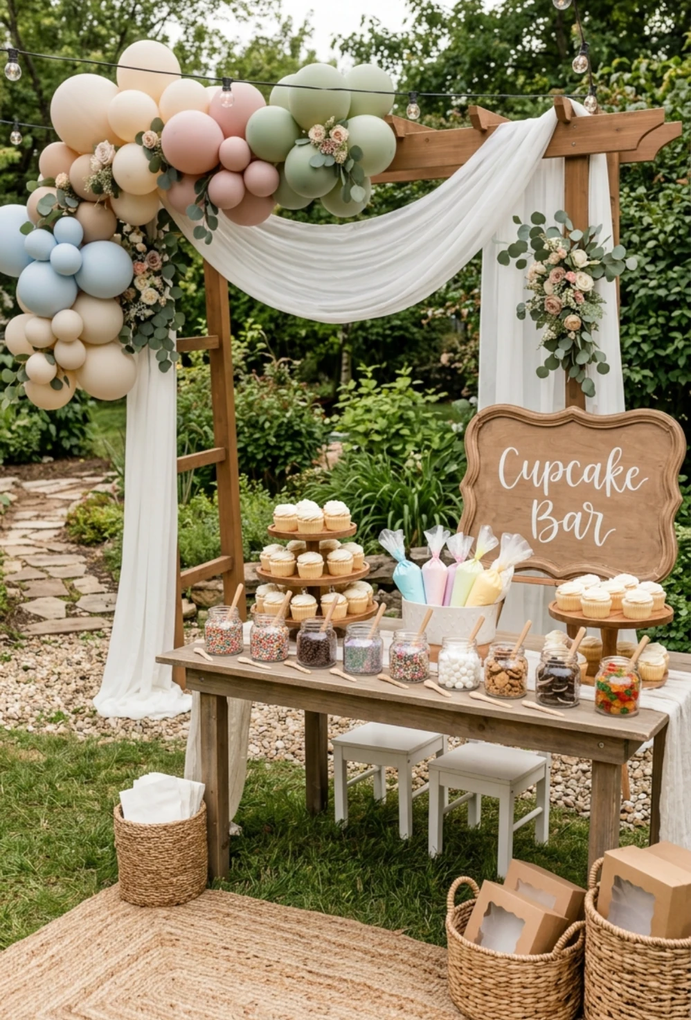 DIY Cupcake Decorating Outdoor Station