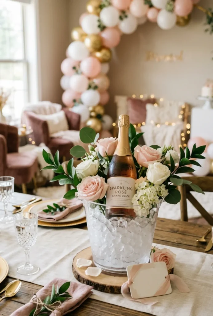 DIY Floral Ice Bucket Centerpiece