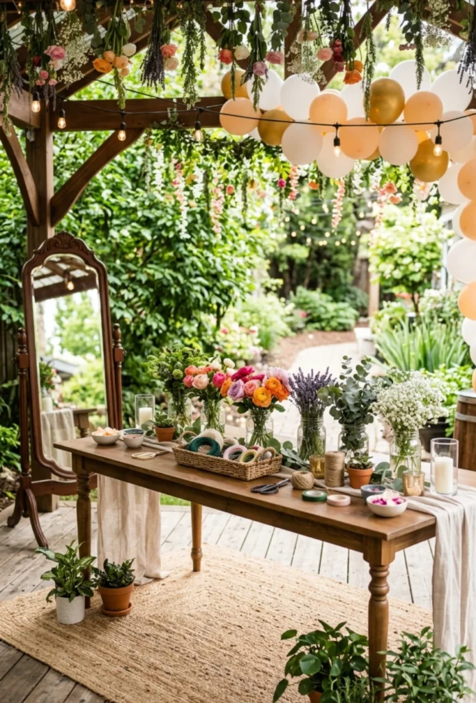 DIY Flower Crown Garden Bar