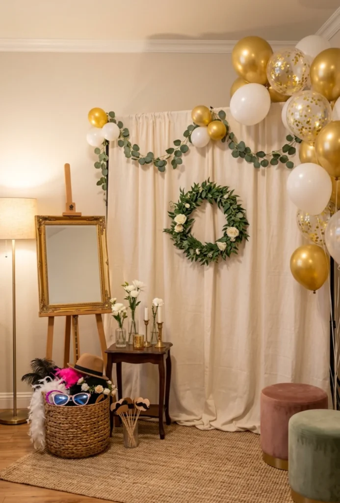 DIY Photo Booth with Fabric Backdrop