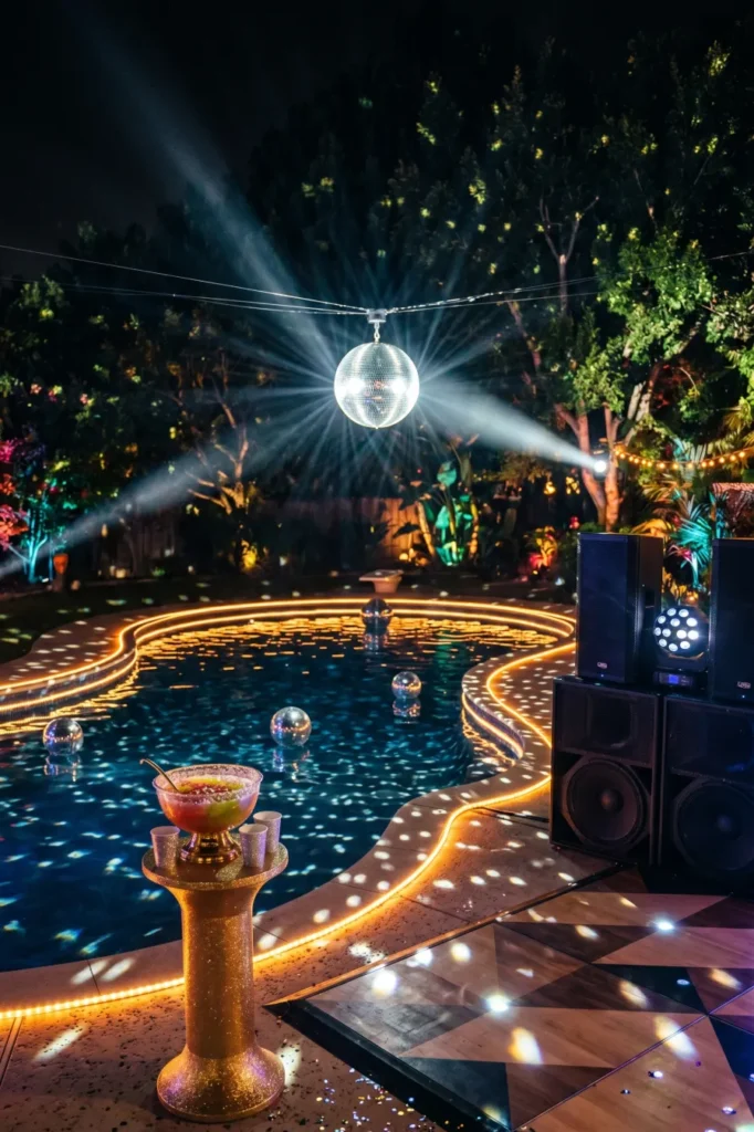 Disco Pool Party Night