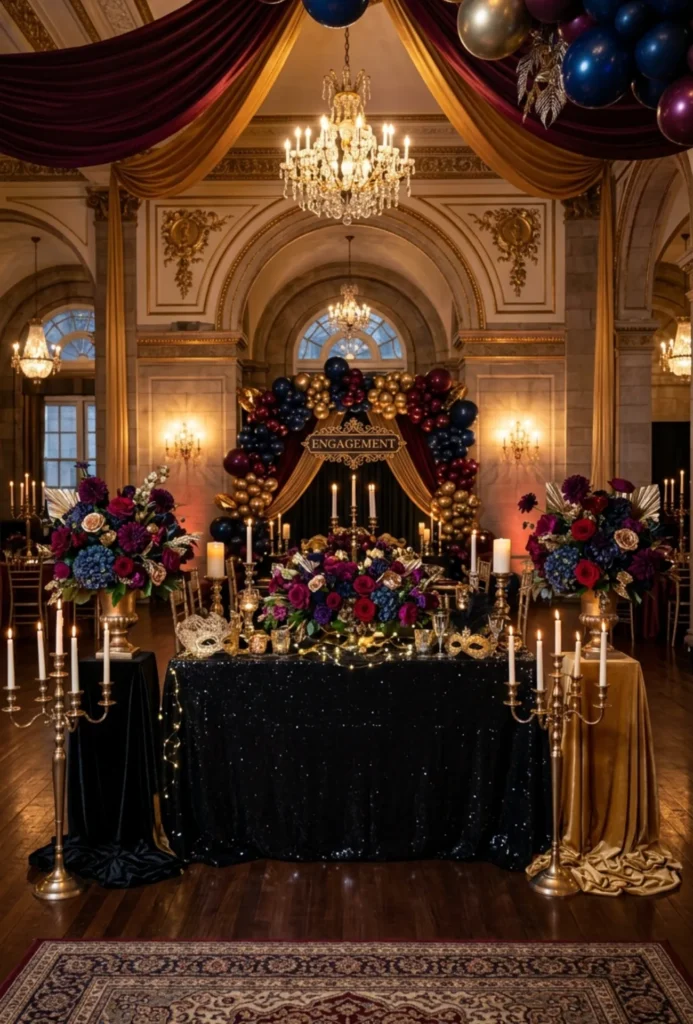 Elegant Masquerade Engagement Party