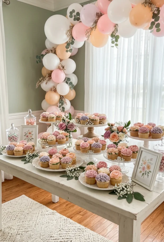 Floral Baby in Bloom Cupcakes