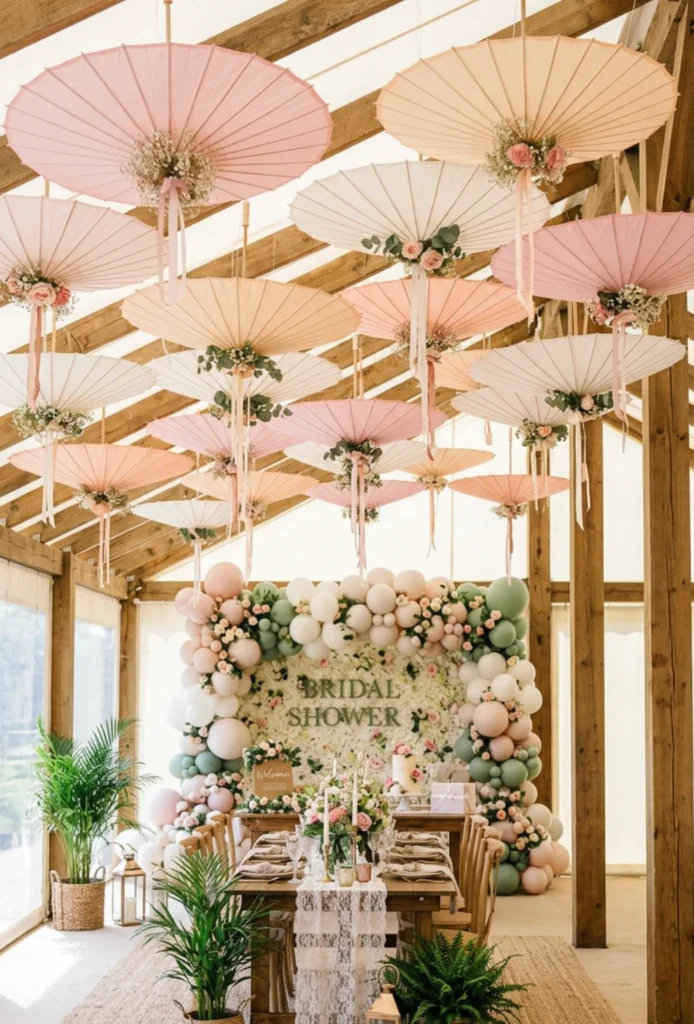 Floral Umbrella Outdoor Decor Theme
