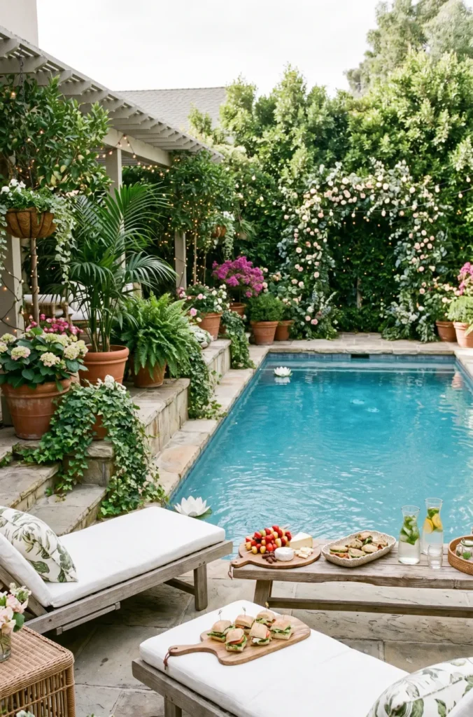 Garden Meets Pool Party Theme