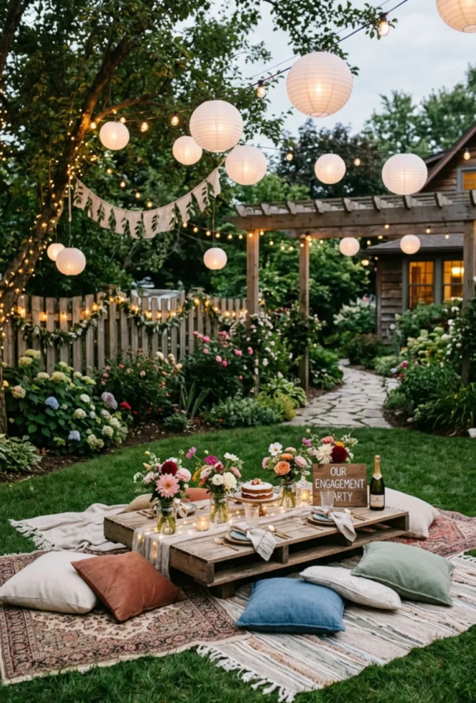 Garden Picnic Style Engagement Party