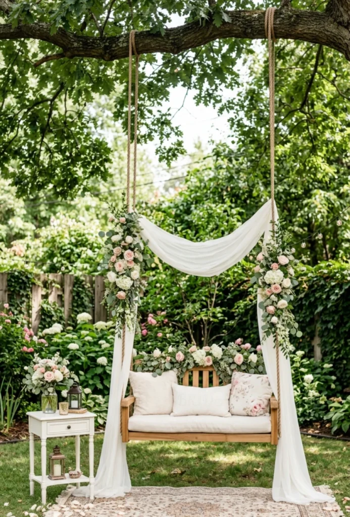 Garden Swing Romantic Photo Spot Setup