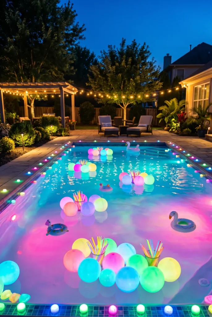 Glow Stick Evening Pool Party (with Supervision)