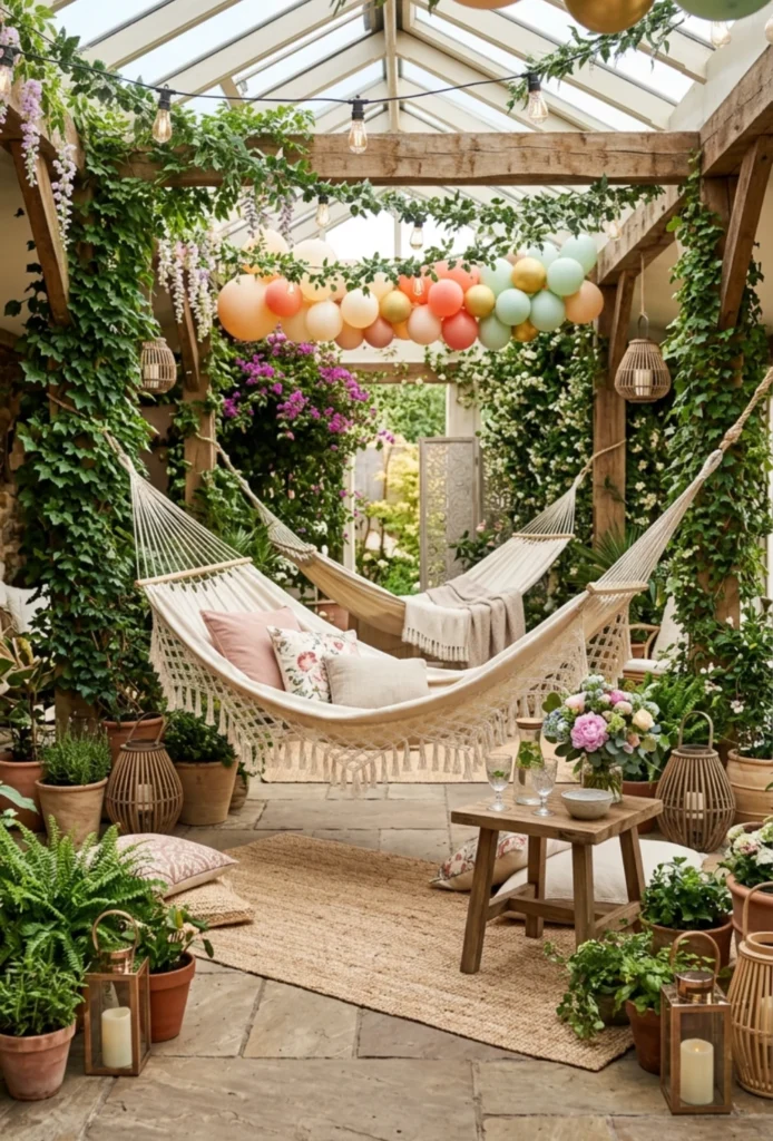 Hammock Garden Relaxation Party Setup