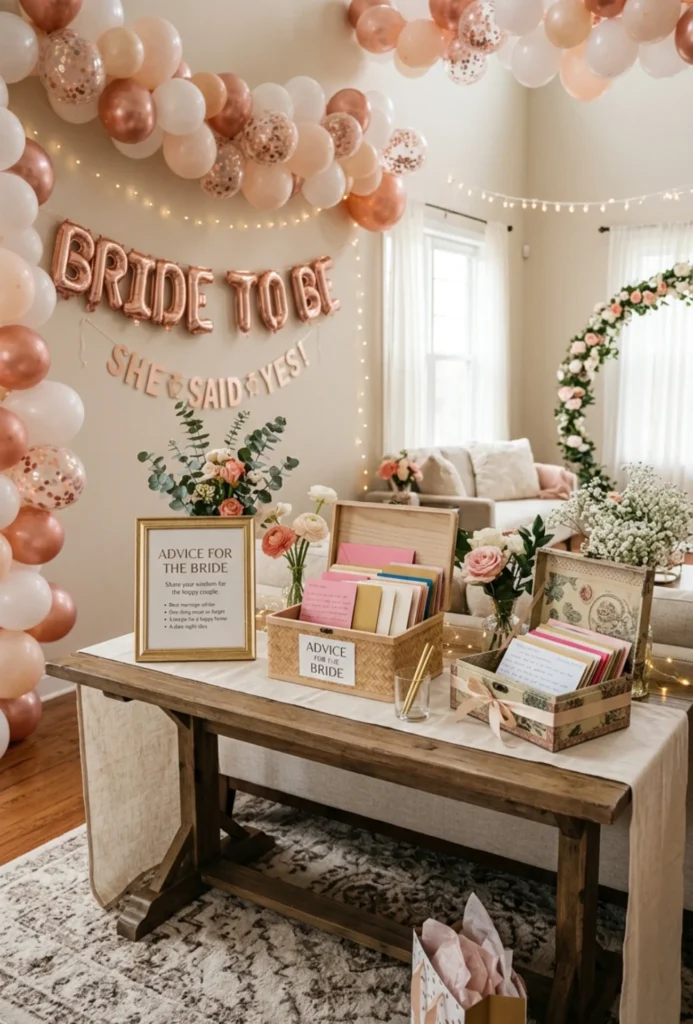Handmade "Advice for the Bride" Card Station