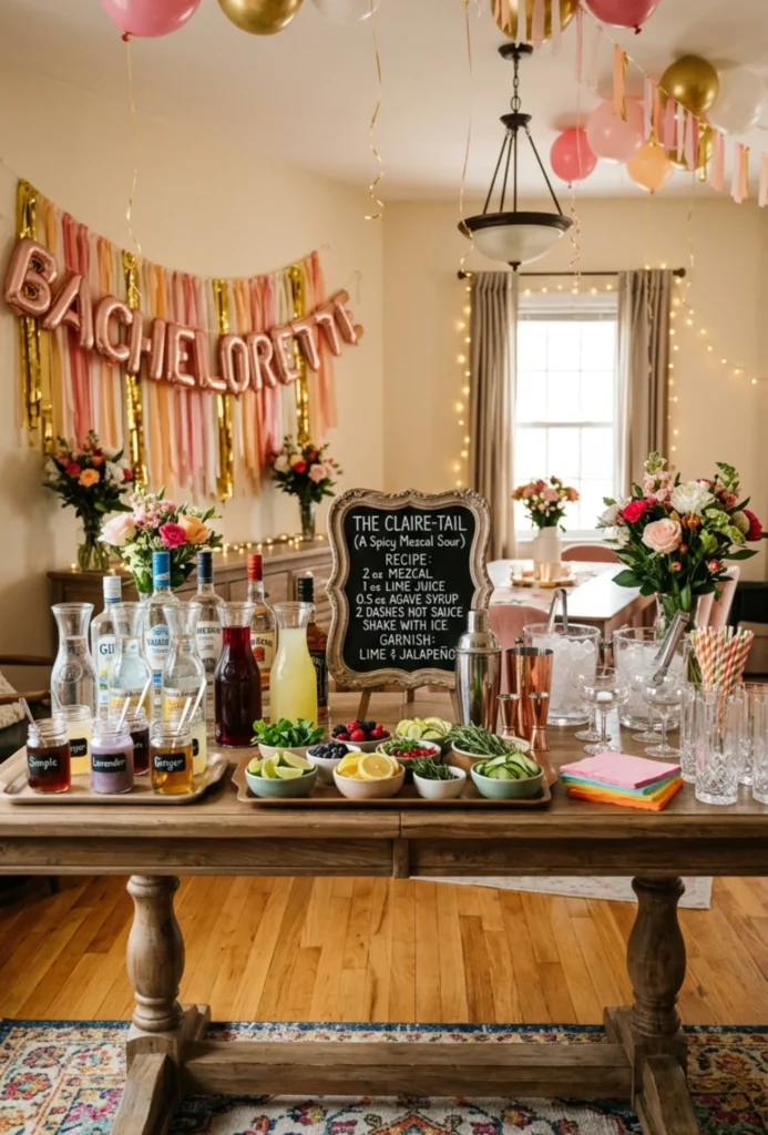 Homemade Cocktail Mixing Station