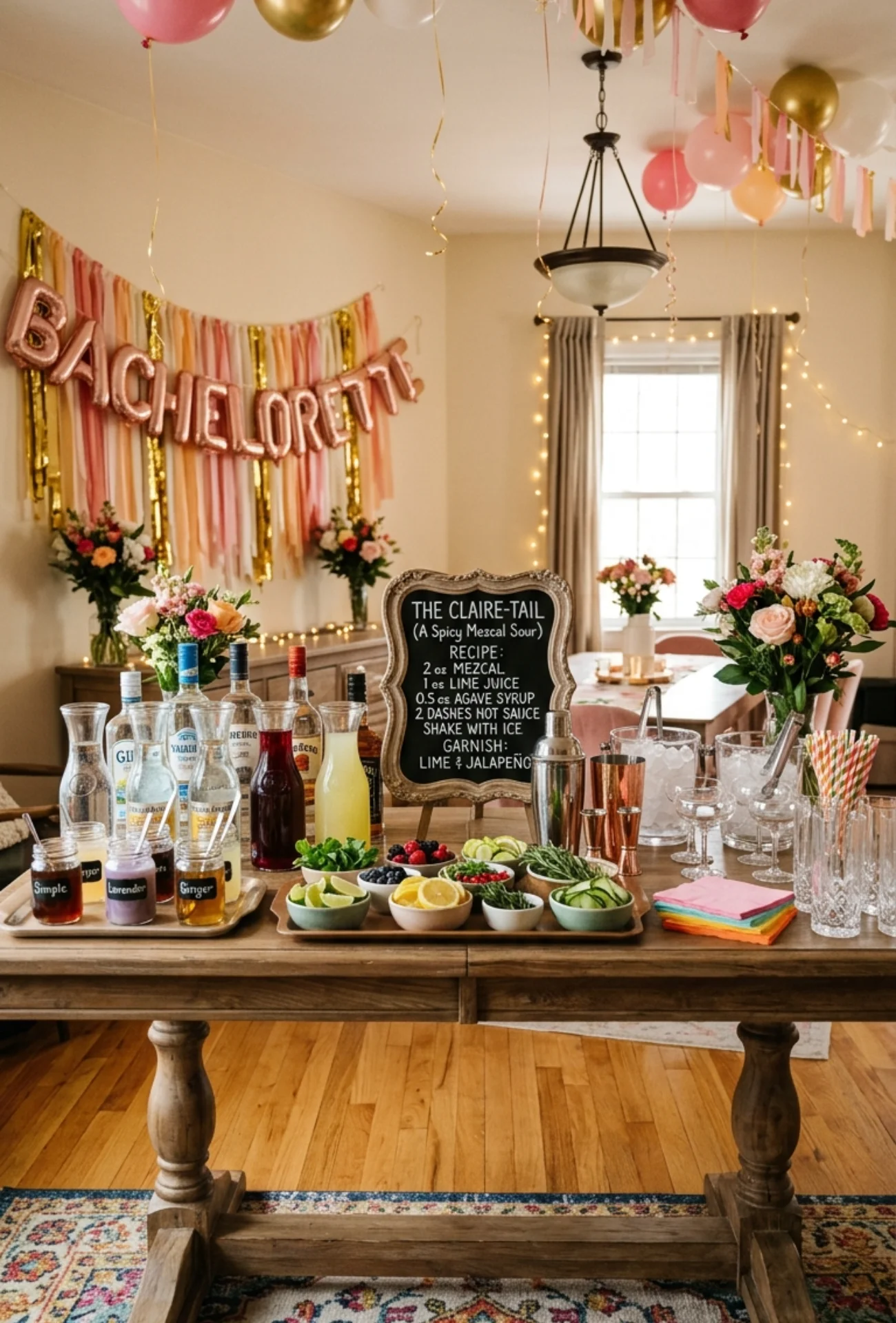 Homemade Cocktail Mixing Station