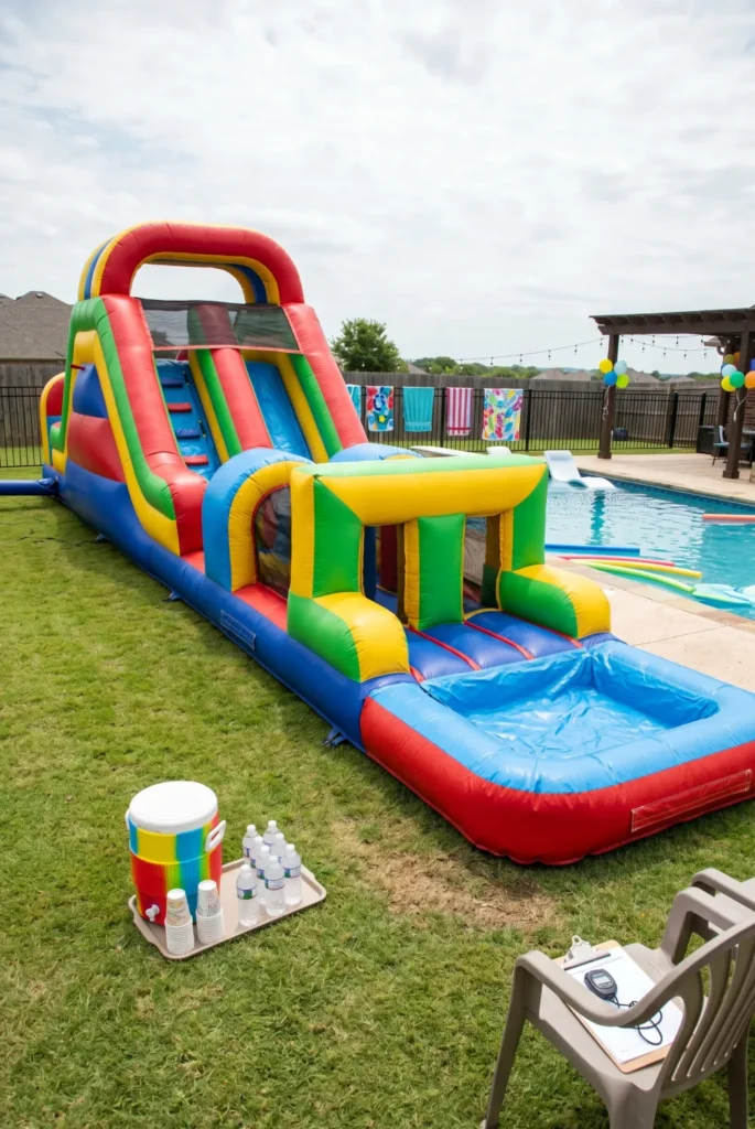 Inflatable Obstacle Course Pool Party