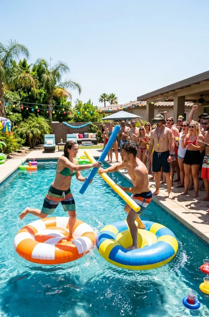 Inflatable Pool Jousting Battle