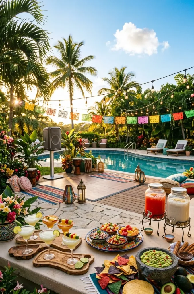 Latin Fiesta Pool Party with Dance Music