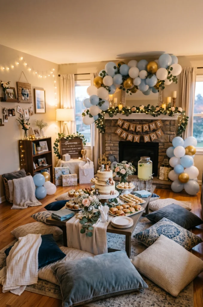 Living Room Cozy Baby Shower
