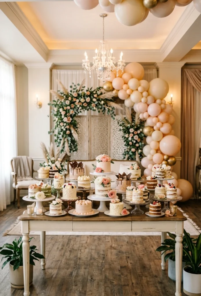 Mini Individual Cake Serving Table