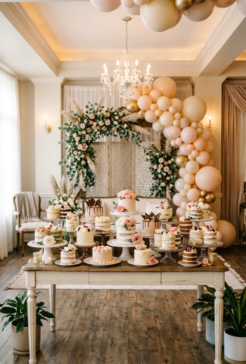 Mini Individual Cake Serving Table