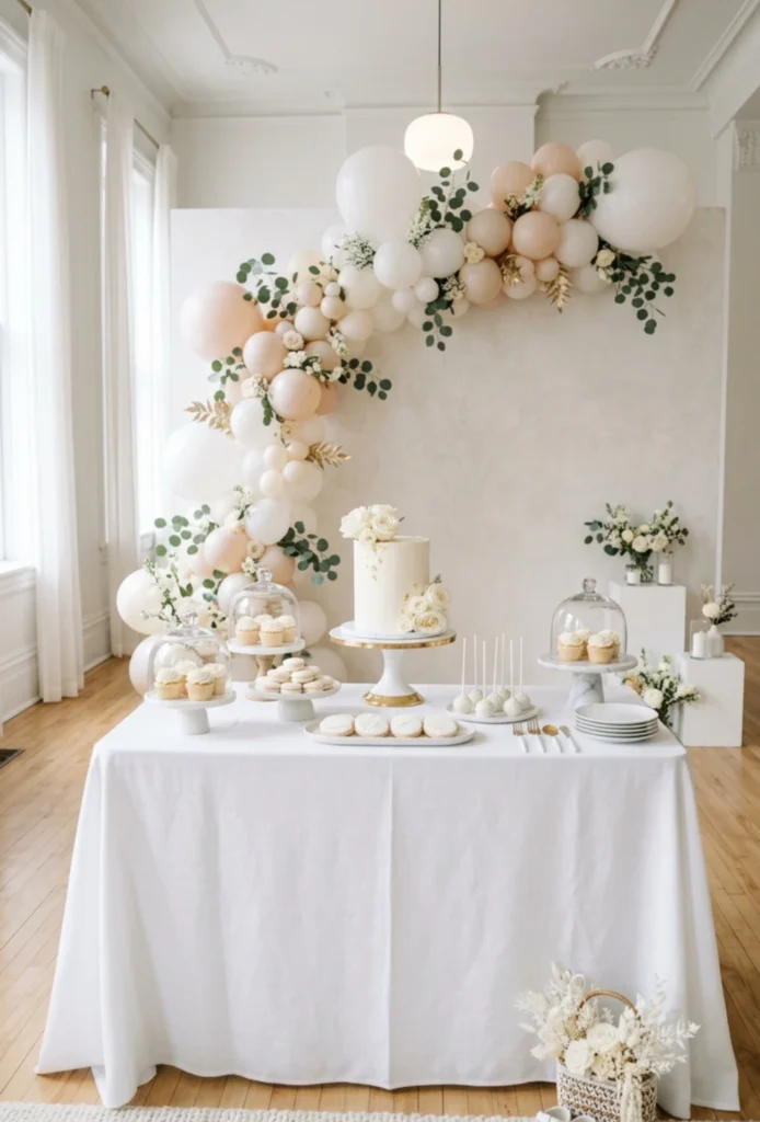 Minimalist White Dessert Table
