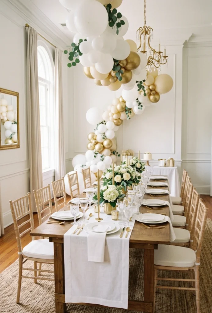 Minimalist White & Gold Tablescape