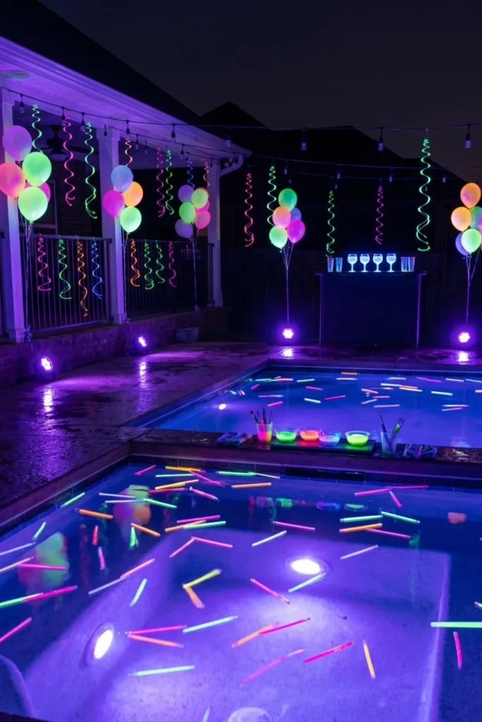 Neon Glow Night Pool Party