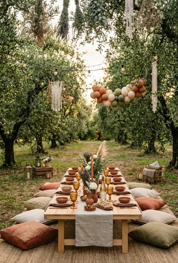 Olive Grove or Orchard Picnic Party