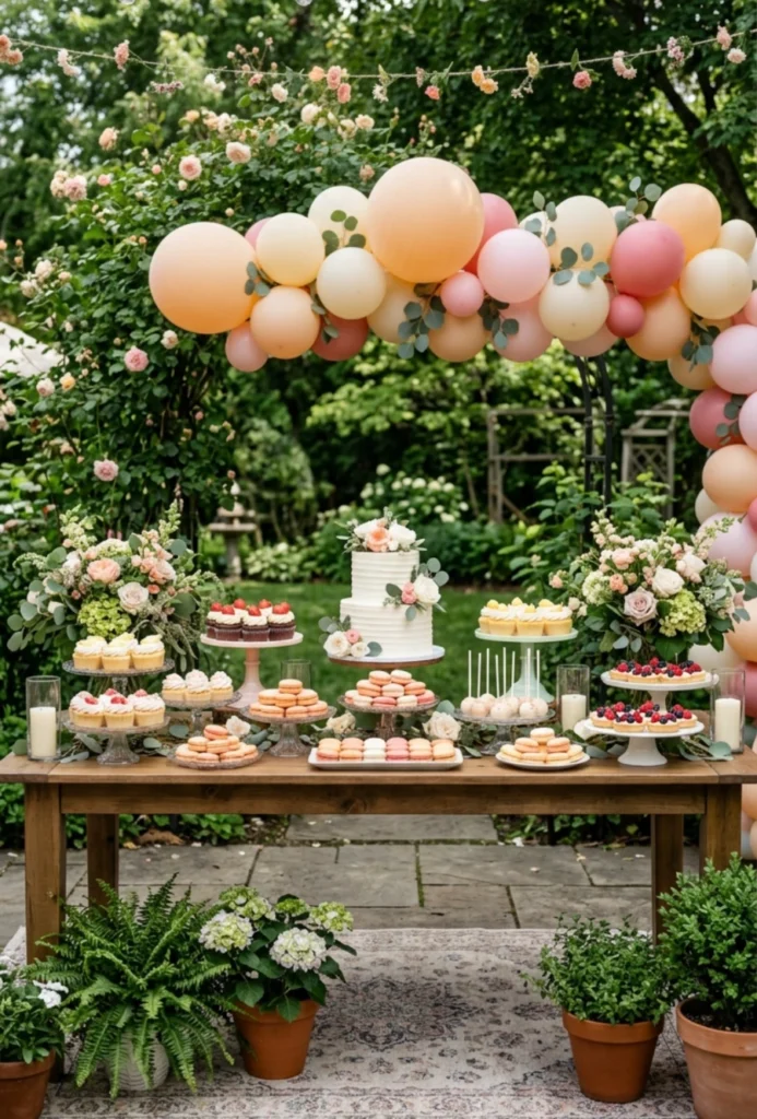 Outdoor Dessert Buffet Garden Table