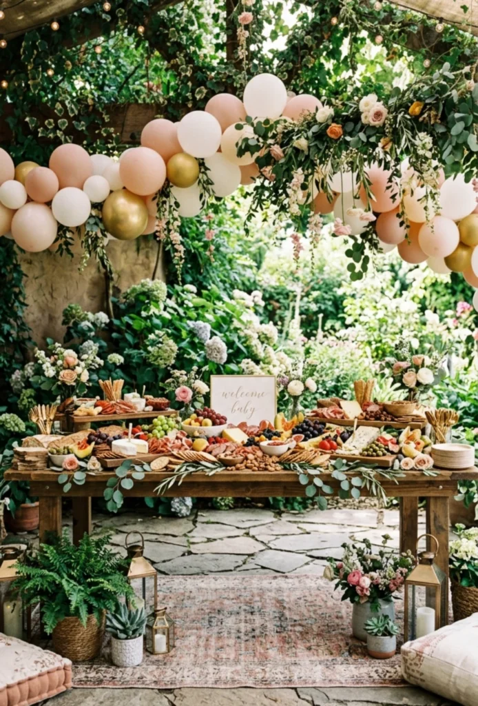 Outdoor Grazing Table Buffet Setup