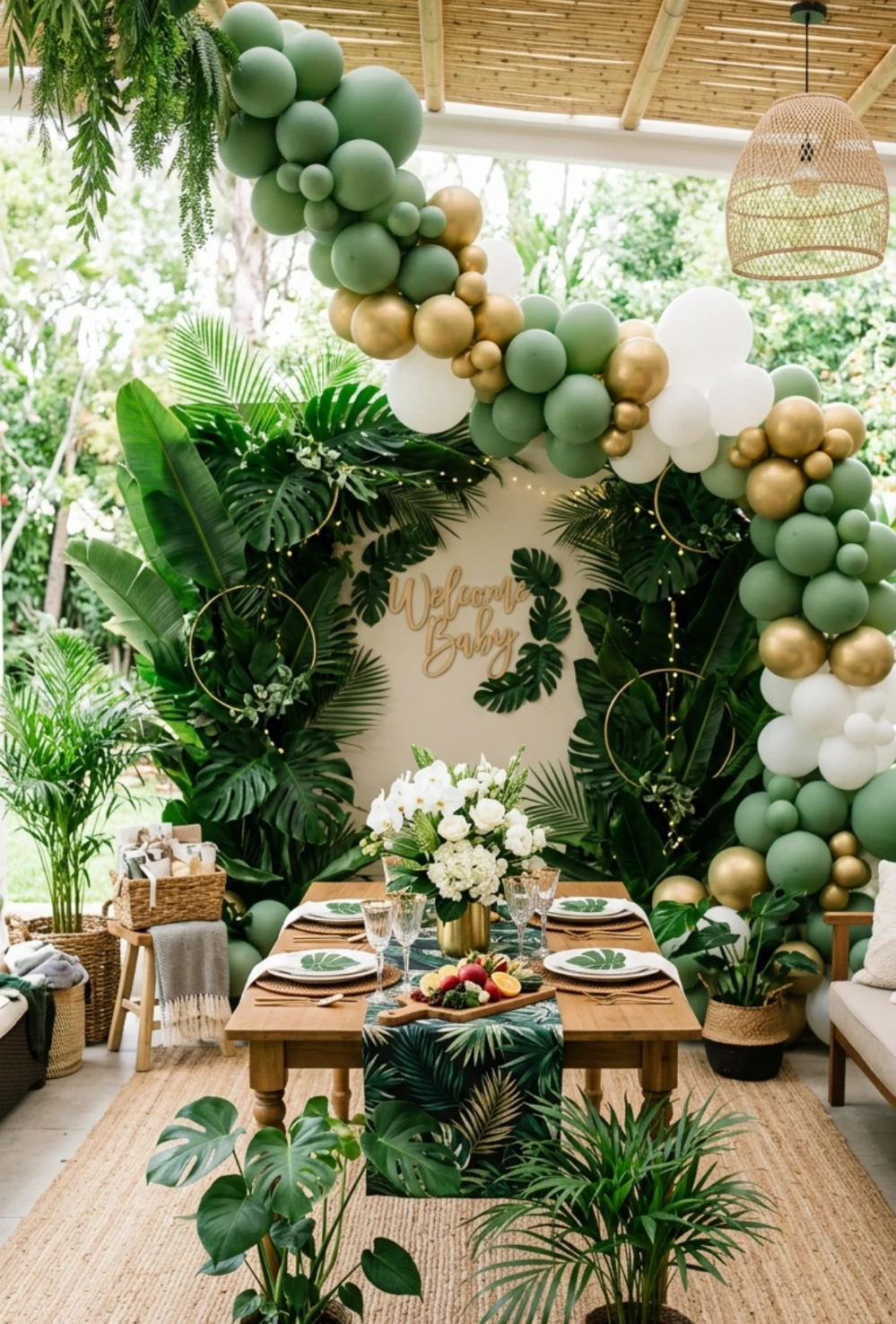 Palm Leaf Jungle Summer Theme