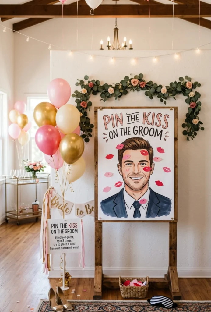 Pin the Kiss on the Groom Poster