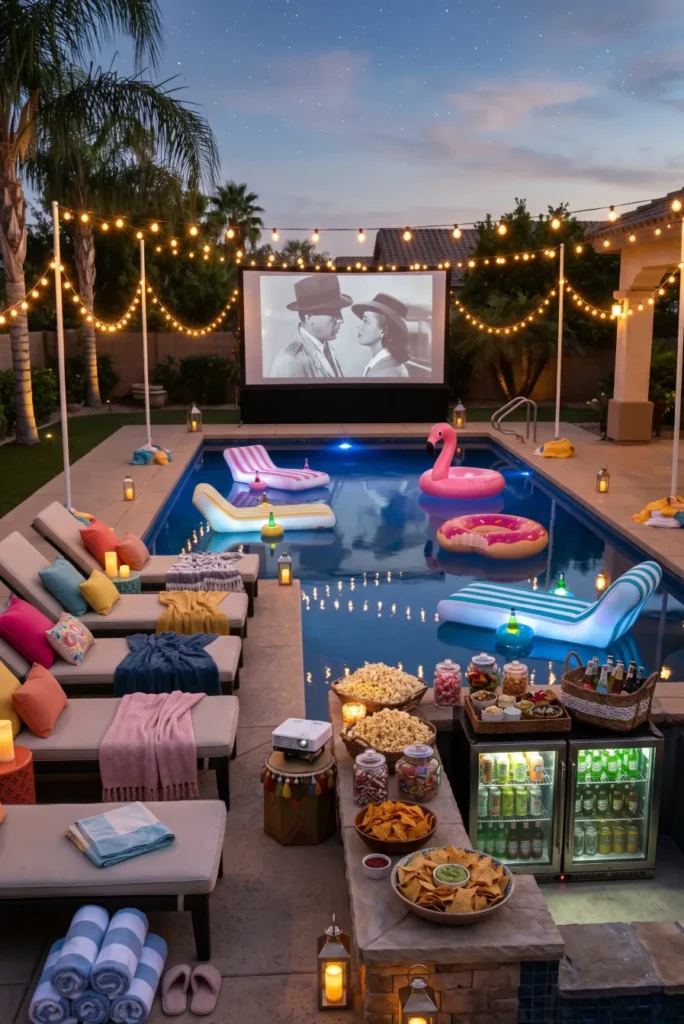 Poolside Movie Night Party