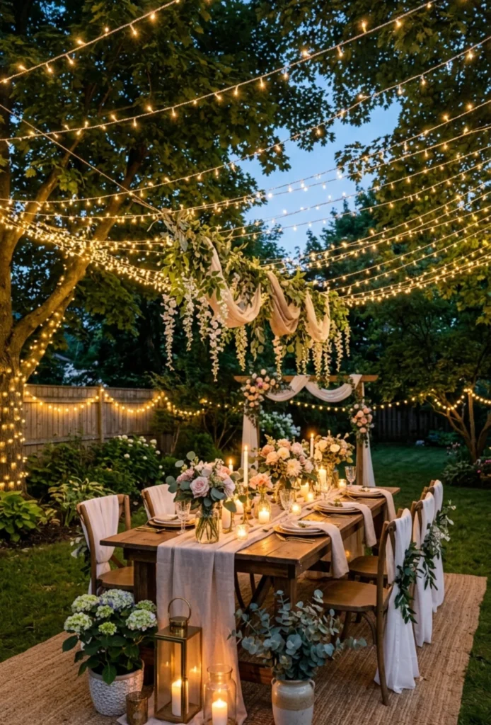 Romantic Fairy Light Outdoor Setup