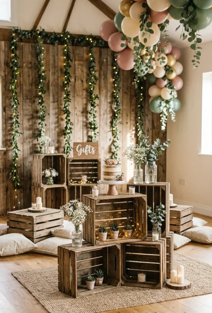 Rustic Wooden Crates Decor Setup Party