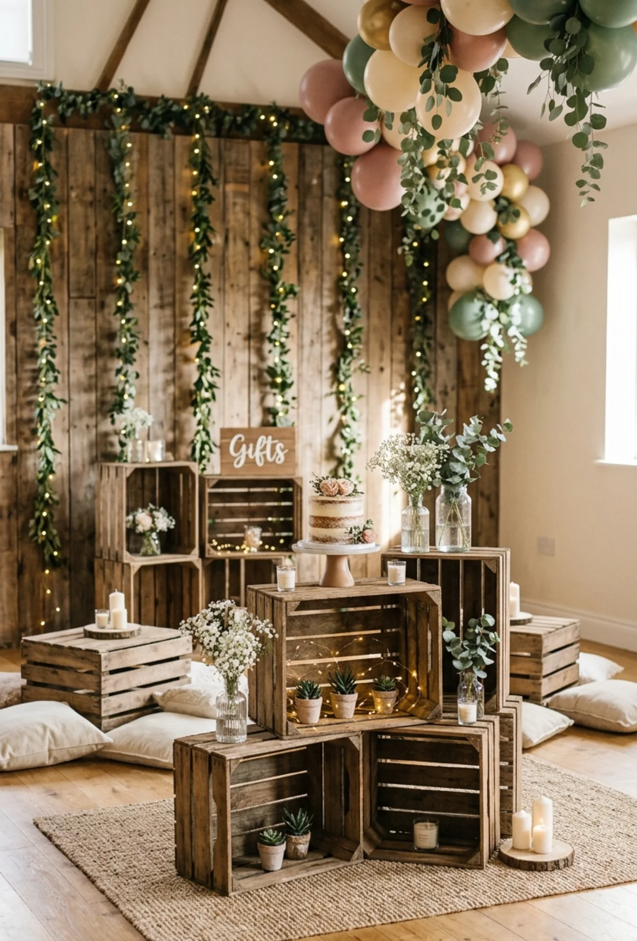 Rustic Wooden Crates Decor Setup Party